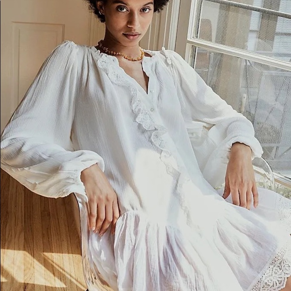 Free People Jeanette Tunic White sz S